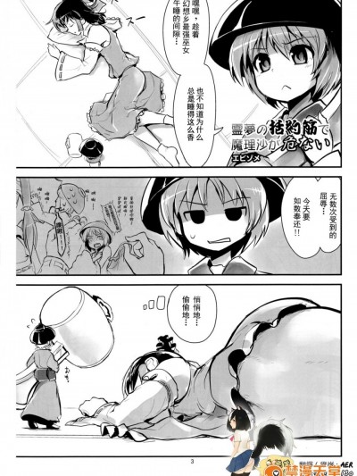 [臭鼬娘漢化組] (C86) [106m (エビゾメ)] 霊夢の括約筋で魔理沙が危ない (お前らが大きくなあれ! 東方巨人化合同誌) (東方Project)